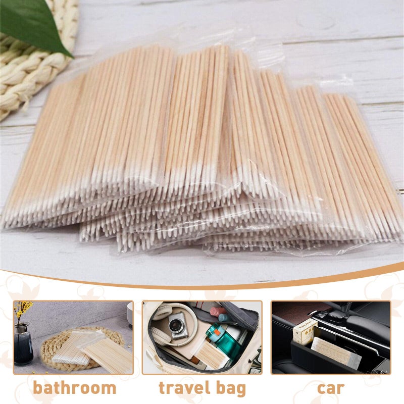 Fenshine 1000 Count Microblading Cotton Swab, Cotton Swabs Pointed Tip, Cotton Swabs Wood Sticks, Cotton Tipped Applicator, Tattoo Permanent Supplies (1000pcs) - Image 2